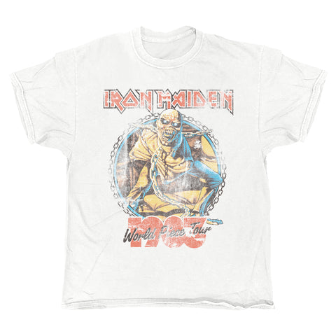 Iron Maiden - Piece of Mind Tour 83 - White Vintage