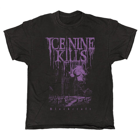Blackcraft x Ice Nine Kills - Purple Church - Black Garment-dyed T-shirt