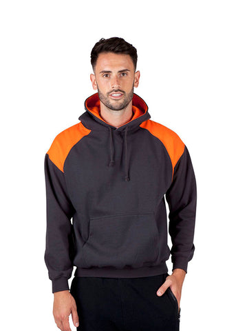 Mens Shoulder Contrast Panel Hoodie