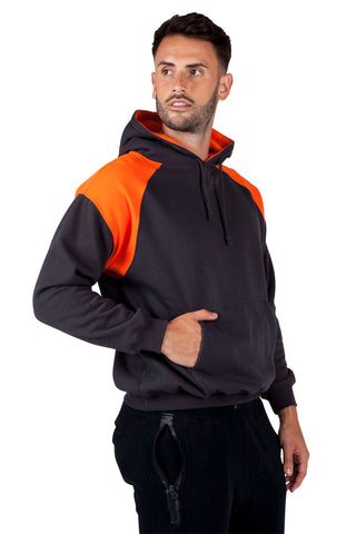 Mens Shoulder Contrast Panel Hoodie