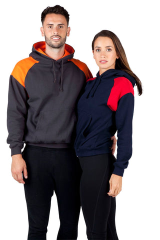 Mens Shoulder Contrast Panel Hoodie