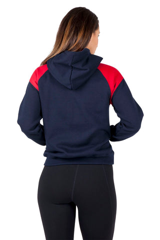 Ladies/Juniors  Shoulder Contrast Panel Hoodie