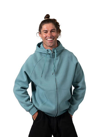 Mens' Cotton Care Kangaroo Pocket Zipper Hoodie