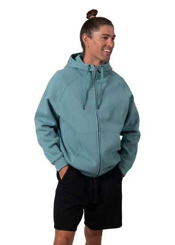 Mens' Cotton Care Kangaroo Pocket Zipper Hoodie