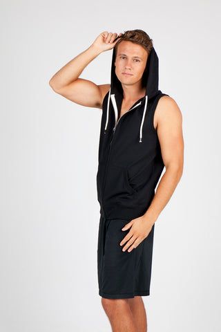 Mens Heather SLEEVELESS ZIP Hoodies - Greatness Range