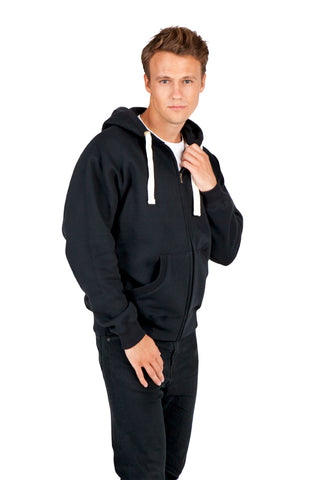 Mens Brushed Heavy Zip Fleece Hoodie