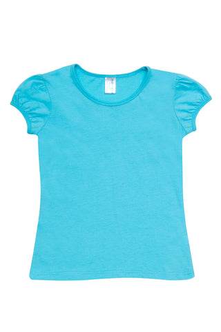 Girls Short Puff Sleeve T-shirt