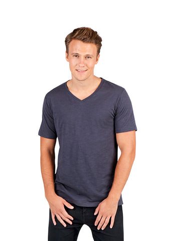 Men's  / Unisex Raw Cotton Wave  V Neck T-shirt