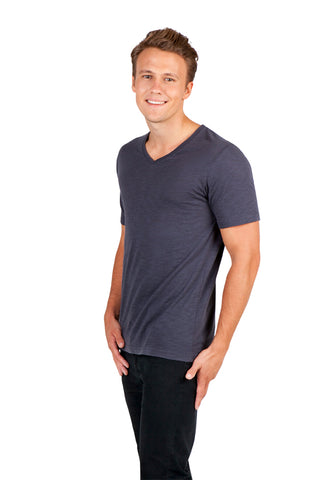 Men's  / Unisex Raw Cotton Wave  V Neck T-shirt